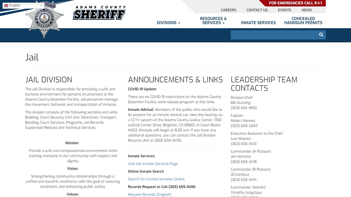 Jail | Adams County Sheriff's Office