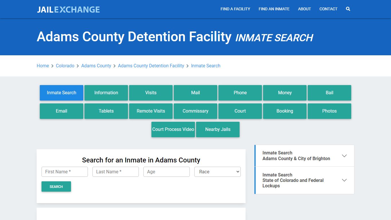 Adams County Detention Facility Inmate Search - Jail Exchange